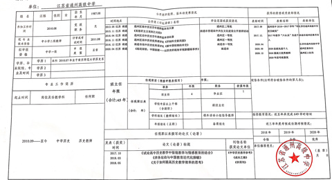 江璐拟申报一级教师简介表公示